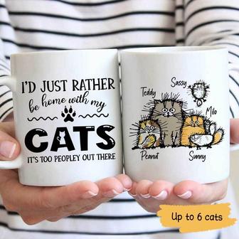 Stay Home With My Fluffy Cats Custom Mug - Cat Lovers Gift - Thegiftio UK