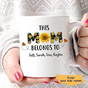 This Mom Belongs To Sunflower Custom Mug - Gift for Mom - Thegiftio UK