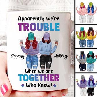 We’re Trouble Besties Front View Custom Mug - Thegiftio UK