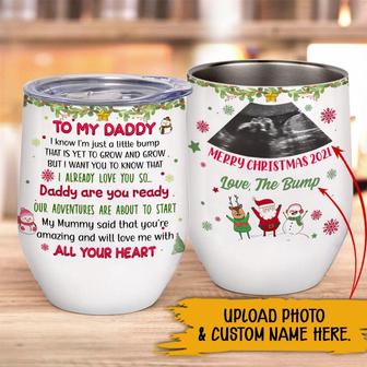 New Dad Christmas Custom Wine Tumbler - Gift for Husband - Thegiftio UK