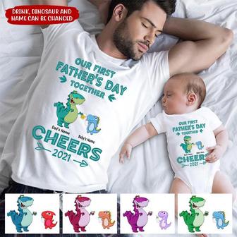 Our First Father's Day Custom T Shirt - Gift for New Dad - Thegiftio UK