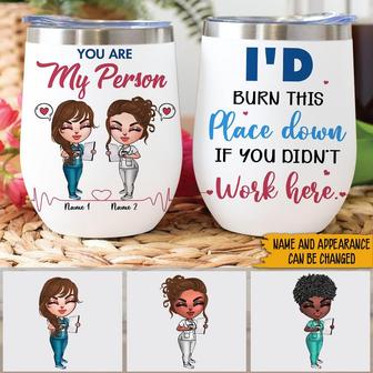 Nurse Bestie Custom Wine Tumbler - Gift for Best Friends - Thegiftio UK