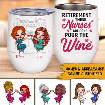 Nurse Bestie Personalized Wine Tumbler - Retirement Gift - Thegiftio UK