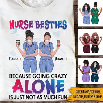 Nurse Besties Personalized T Shirt - Gift for Nurses - Thegiftio UK