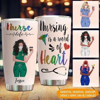 Nursing Is A Work Of Heart Custom Tumbler - Gift for Nurse - Thegiftio UK