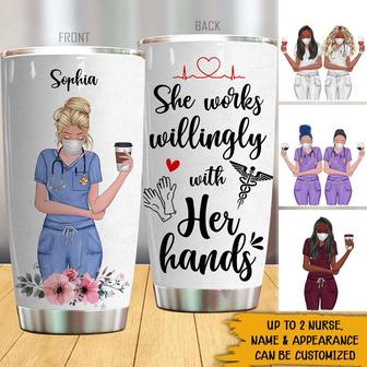 She Works Willingly Custom Tumbler - Gift for Nurse - Thegiftio UK