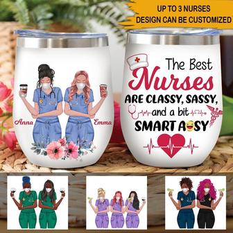 Classy Sassy Nurse Custom Wine Tumbler - Gift for Nurses - Thegiftio UK