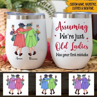 Old Bestie Personalized Wine Tumbler - Gift for Friends - Thegiftio UK