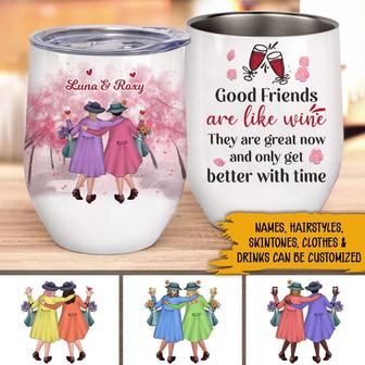 Old Friendship Personalized Wine Tumbler - Gift for Friends - Thegiftio UK