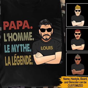 Papa The Man The Myth Custom T-Shirt - Gift for Dad - Thegiftio UK