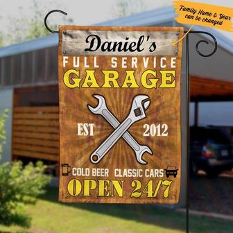 Personalized Garage Open 24/7 Flag for Homeowners - Thegiftio UK