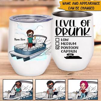 Pontoon Captain Personalized Wine Tumbler - Gift for Boaters - Thegiftio UK