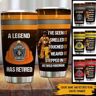Legend Has Retired Custom Tumbler - Retired Firefighter Gift - Thegiftio UK
