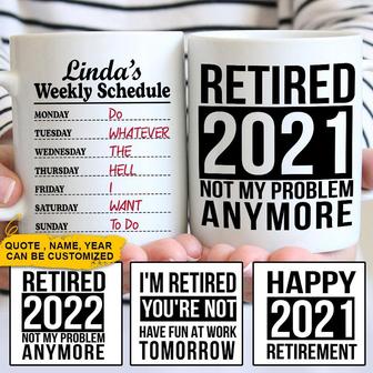 Retirement Weekly Schedule Custom Mug - Retirement Gift - Thegiftio UK