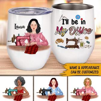Sewing Personalized Wine Tumbler - Gift for Sewing Lovers - Thegiftio UK
