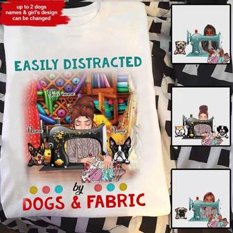 Easily Distracted By Dogs Custom T-Shirt - Dog Lovers Gift - Thegiftio UK