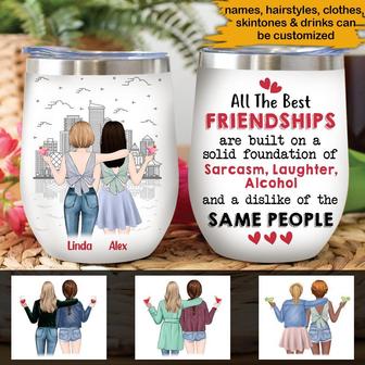 Sibling Bestie Custom Wine Tumbler - Gift for Friends - Thegiftio UK