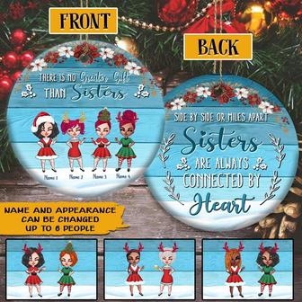 Sisters Forever Never Apart Personalized Ornament - Thegiftio UK