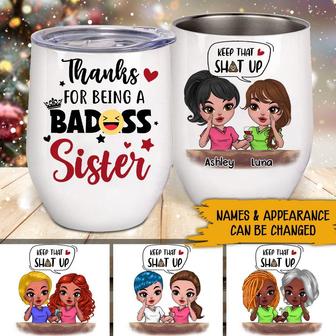 Sister Wine Tumbler Custom Gift - Thank You Gift for Sister - Thegiftio UK