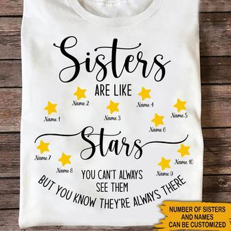 Sisters Are Like Stars Custom T-Shirt - Gift for Sisters - Thegiftio UK