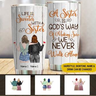 Life Is Sweeter With A Sister Custom Tumbler - Sisters Gift - Thegiftio UK