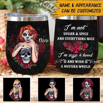 Skull Tattoo Personalized Wine Tumbler - Gift for Friends - Thegiftio UK
