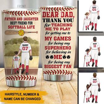 Soft Ball Dad Personalized Tumbler - Gift for Dads - Thegiftio UK