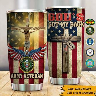 God's Got My Back Custom Tumbler - Gift for Veterans - Thegiftio UK
