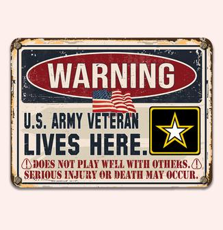 Veteran Custom Metal Sign - Gift for U.S. Military Veteran - Thegiftio UK