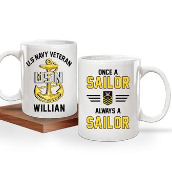 Once A Sailor Always A Sailor Custom Mug - Navy Veteran Gift - Thegiftio UK