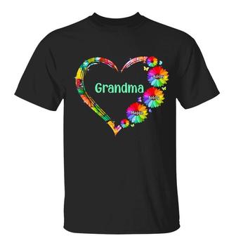 Colorful Daisy Heart Grandma Custom T-Shirt - Gift for Mom - Thegiftio UK