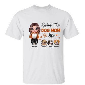 Cool Doll Girl Rockin' Dog Mom Life Custom T-Shirt - Gift - Thegiftio UK