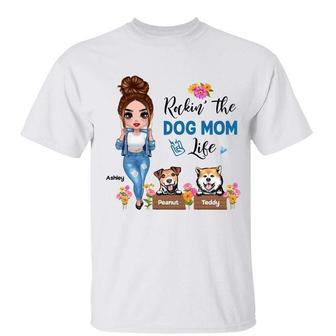 Cool Doll Rockin' The Dog Mom Life Custom T-Shirt - Gift - Thegiftio UK