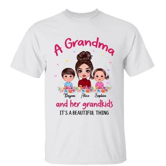 Doll Grandma & Grandkids Custom T-Shirt - Gift for Grandma - Thegiftio UK