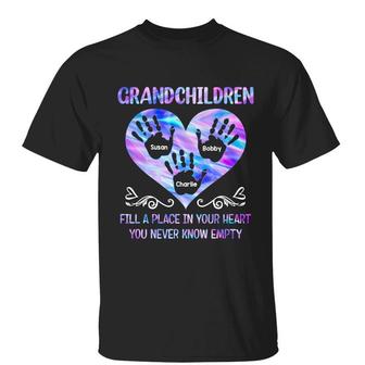 Grandchildren Fill A Place In Your Heart Custom Shirt - Gift - Thegiftio UK