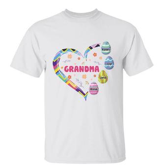 Grandma Easter Pattern Eggs Heart Custom T-Shirt - Gift - Thegiftio UK