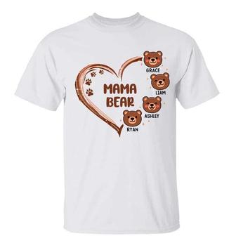 Grandma Mama Mom Auntie Bear Heart Custom T-Shirt - Gift - Thegiftio UK