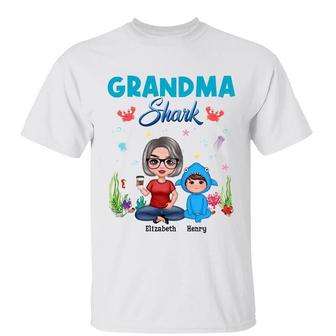 Grandma Mom Auntie Shark Doll Custom T-Shirt - Gift for Mom - Thegiftio UK
