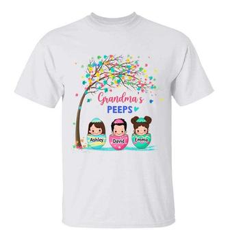 Grandma's Peeps Peeking Kids Under Tree Custom T-Shirt - Thegiftio UK