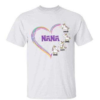 Grandmacorn Grandma Mom Heart Cute Unicorn Custom T-Shirt - Thegiftio UK