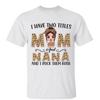 Leopard Two Titles Mom Grandma Custom T-Shirt - Gift for Mom - Thegiftio UK