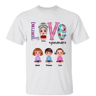 Love Grandma Life Colorful Doll Custom Shirt - Gift for Her - Thegiftio UK