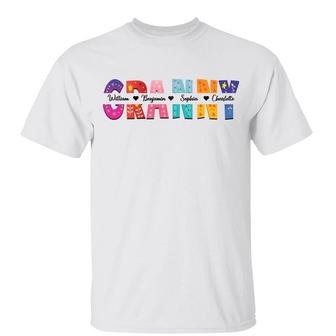 Mom Grandma Colorful Pattern Custom T-Shirt - Gift for Mom - Thegiftio UK