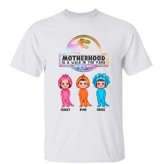 Motherhood Is A Walk In The Park Custom T-Shirt - For Mom - Thegiftio UK