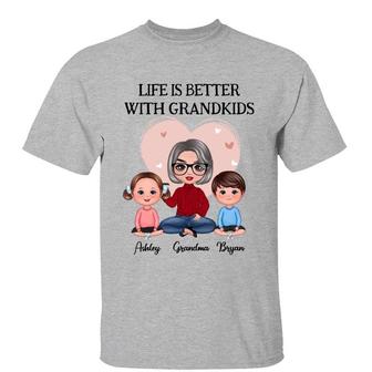 Pink Heart Doll Grandma Better With Grandkids Custom T-Shirt - Thegiftio UK