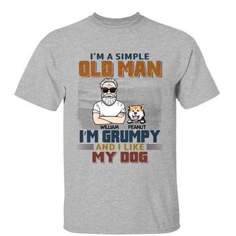 Simple Old Man Like Dogs Custom T-Shirt - Dog Lovers Gift - Thegiftio UK