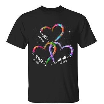 Wife Mom Grandma Hearts Personalized T-Shirt - Gift for Mom - Thegiftio UK