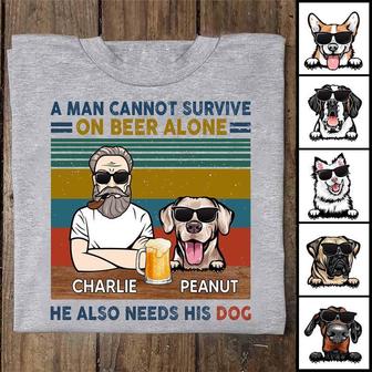 A Man Beer Dogs Retro Custom T-Shirt - Gift for Dog Lovers - Thegiftio UK