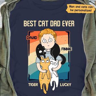 Best Cat Dad Ever Chibi Boy Custom T-Shirt - Gift for Dad - Thegiftio UK