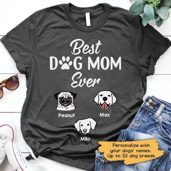 Best Dog Mom Ever Personalized T-Shirt - Gift for Dog Mom - Thegiftio UK
